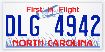 NC license plate DLG4942