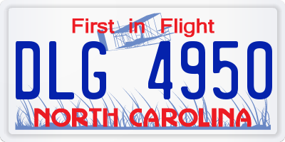 NC license plate DLG4950