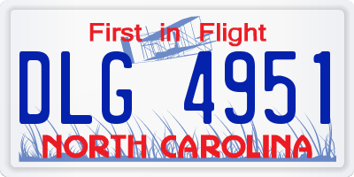 NC license plate DLG4951