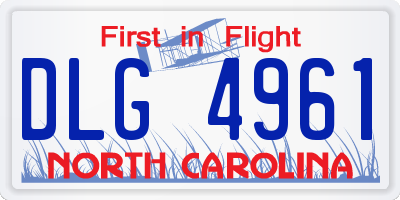 NC license plate DLG4961