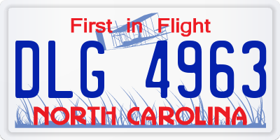 NC license plate DLG4963