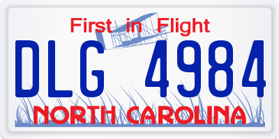 NC license plate DLG4984