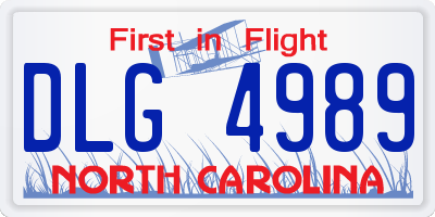 NC license plate DLG4989