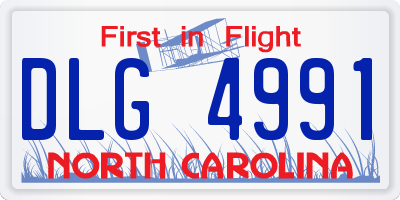 NC license plate DLG4991