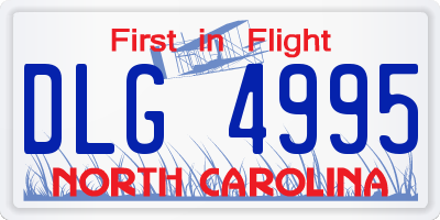 NC license plate DLG4995