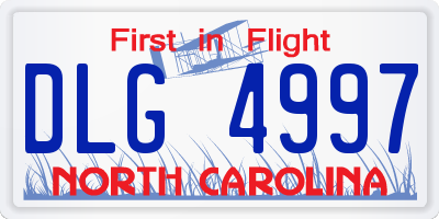 NC license plate DLG4997