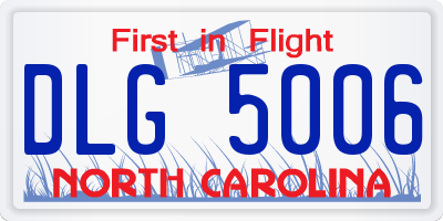 NC license plate DLG5006