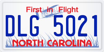 NC license plate DLG5021