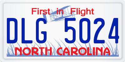 NC license plate DLG5024