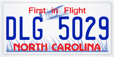NC license plate DLG5029