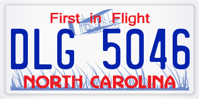 NC license plate DLG5046