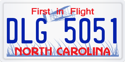 NC license plate DLG5051
