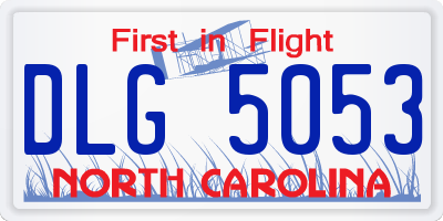 NC license plate DLG5053