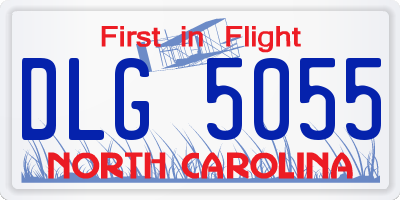 NC license plate DLG5055