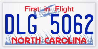 NC license plate DLG5062