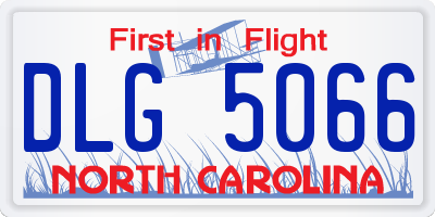 NC license plate DLG5066