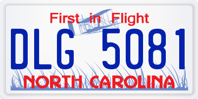 NC license plate DLG5081