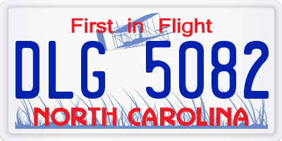 NC license plate DLG5082