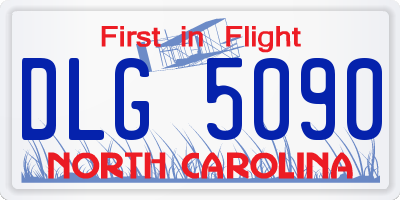 NC license plate DLG5090