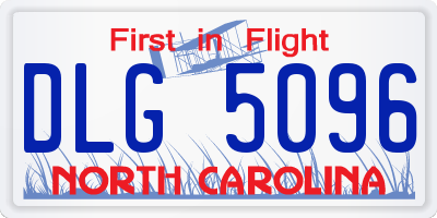 NC license plate DLG5096