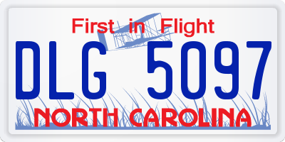 NC license plate DLG5097