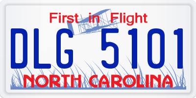 NC license plate DLG5101