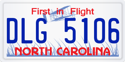 NC license plate DLG5106