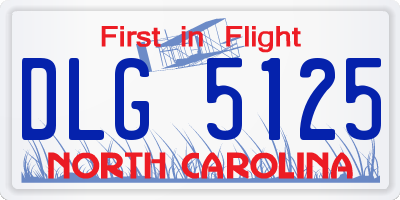 NC license plate DLG5125