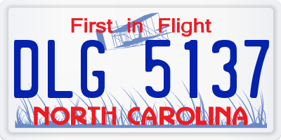 NC license plate DLG5137