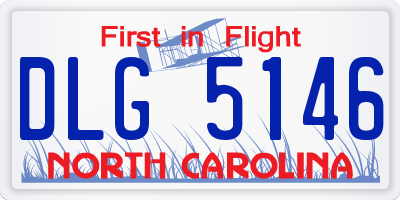 NC license plate DLG5146