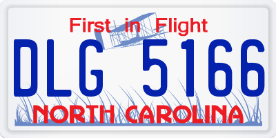 NC license plate DLG5166