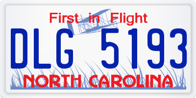 NC license plate DLG5193