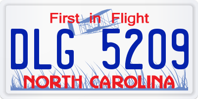 NC license plate DLG5209