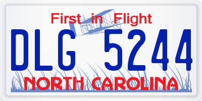 NC license plate DLG5244