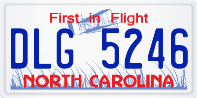NC license plate DLG5246