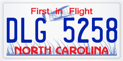 NC license plate DLG5258