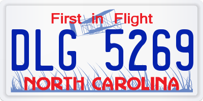 NC license plate DLG5269