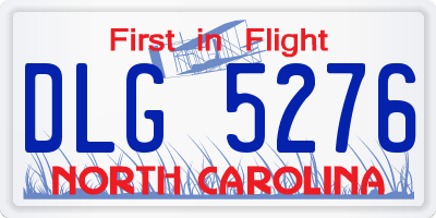 NC license plate DLG5276