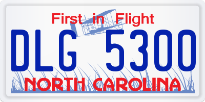 NC license plate DLG5300