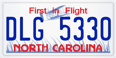 NC license plate DLG5330