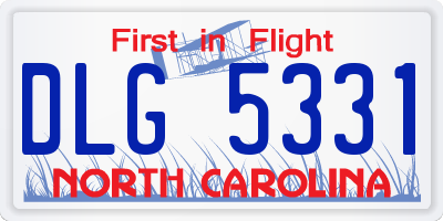 NC license plate DLG5331