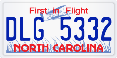 NC license plate DLG5332