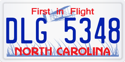 NC license plate DLG5348