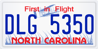 NC license plate DLG5350