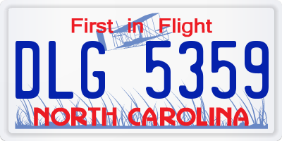 NC license plate DLG5359