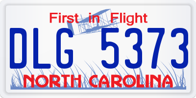 NC license plate DLG5373