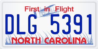 NC license plate DLG5391