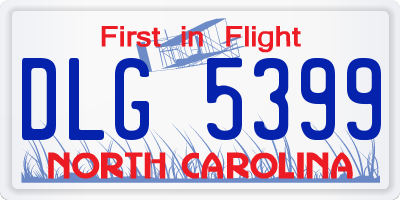 NC license plate DLG5399