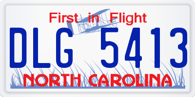NC license plate DLG5413