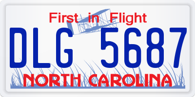 NC license plate DLG5687
